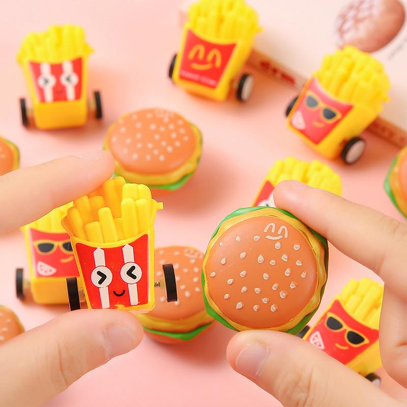 Creative Fries French Burger Design Children Inertia Toy Car Entertainment For