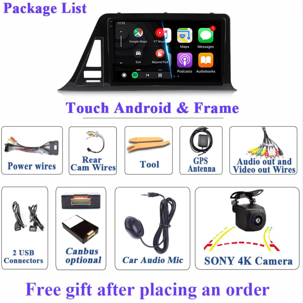 Car Radio Android 14 Carplay Auto Screen Multimedia Player For Toyota C-HR CHR 2016-2020 Right Hand Driver Stereo 2din Head Unit