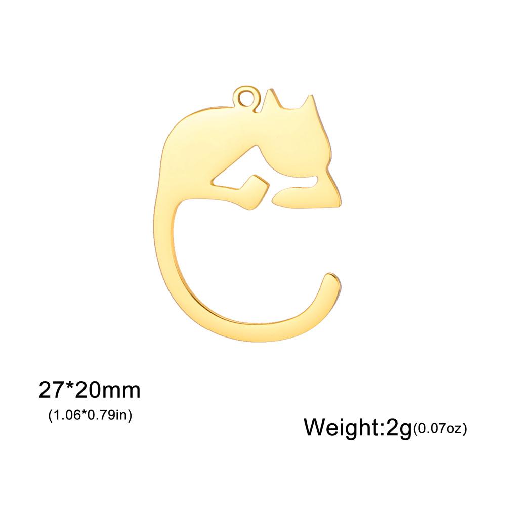 My Shape 5 Stück Niedlicher Katzenanhänger Süße Langschwanzkatzen Kätzchen Tier Edelstahl Charms für Halskette Schmuckherstellung DIY Geschenke