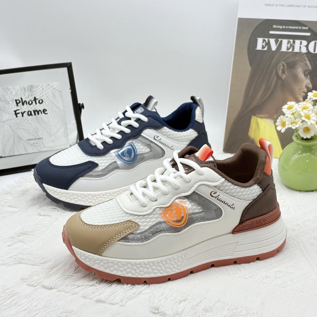 Popular Forrest Gump Shoes Women's 2025 Summer New Thin Breathable Thick-soled Mesh Sneakers Soft-soled Heightening Dad Shoes