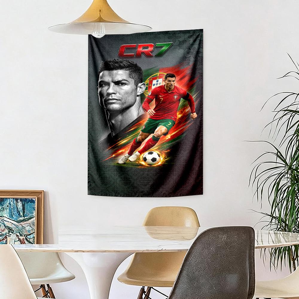 Cristiano Ronaldo Wall Decor Tapestry Art For Pet Memorial Birthdaywedding Party Backdrop Family Gift
