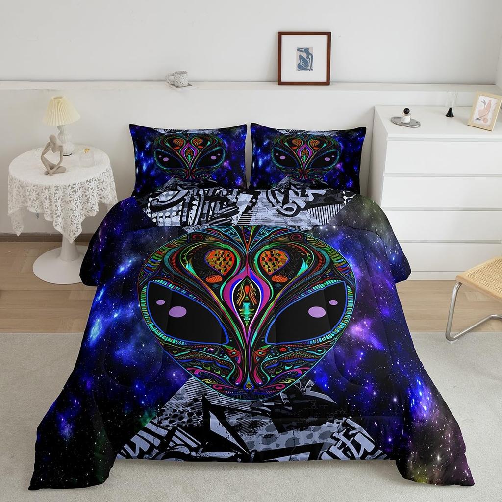 Sun and Moon Bedding Set Constellation Galaxy Comforter for Kids Boys Girls Teens Psychedelic Boho Mandala Comforter Breathable Celestial Du