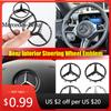 Hot Car Sticker 1PC 52/58mm Car Steering Wheel Center Emblem Sticker for Mercedes Benz AMG W212 W213 W177 CLE GLA W222 GLC GLB W
