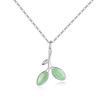 New Arrivals 925 Sterling Silver Green Leaves Necklaces Pendants for Women Hot Fashion Jewelry