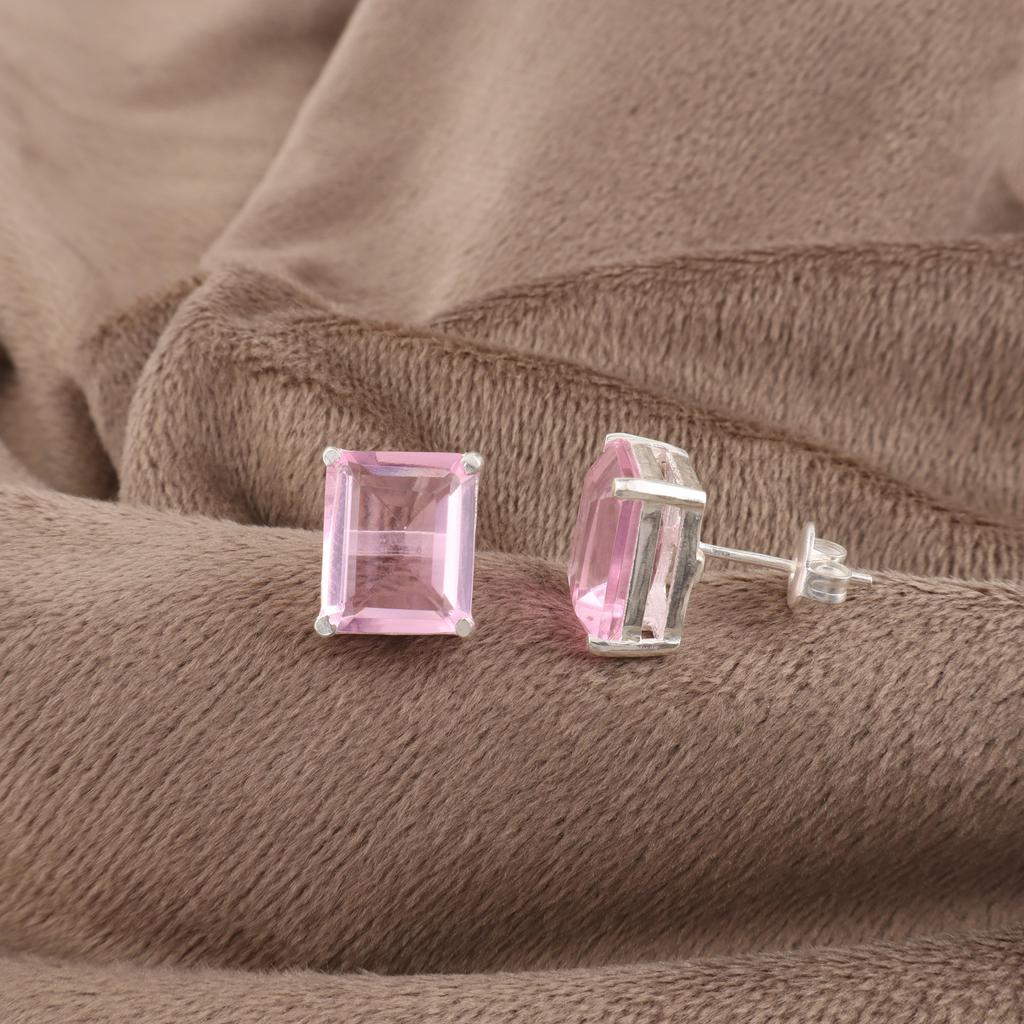 Rare Morganite Gemstone 925 Sterling Silver Jewelry Handmade Designer Stud Earrings 0.4" For Wedding Gift EE-179-6