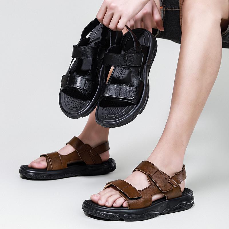 Fashion New Summer Men Fashionable Sandals European-style Casual Comfortable Breathable Flat-heeled Anti-slip Brand Sandals Size 40-46