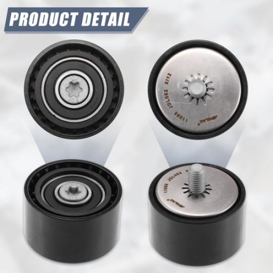 Car Accessory Drive Belt Idler Pulley Black Single for BMW 528i 2009-2011