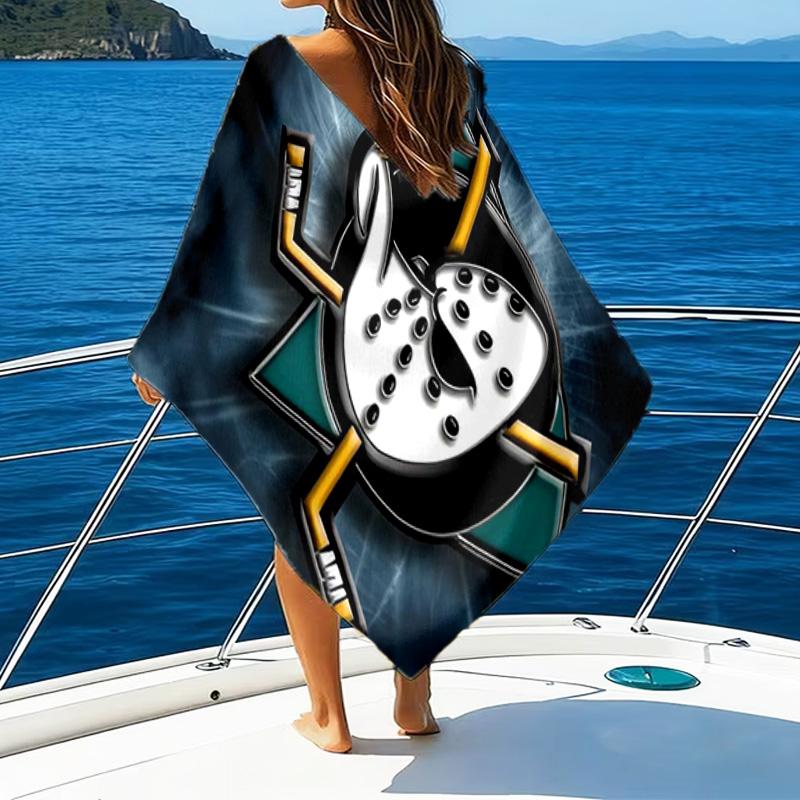 Asciugamano da Spiaggia in Microfibra Anaheim Ducks Hockey Team, Leggero e Asciugatura Rapida, per Viaggi Estivi, Essenziale per la Spiaggia, Piscina all'Aperto