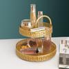 Gold Fruit Serving Tray Hollow Out 2 Tier Fruit Tray Multipurpose Jewelry Dish  Front Desk