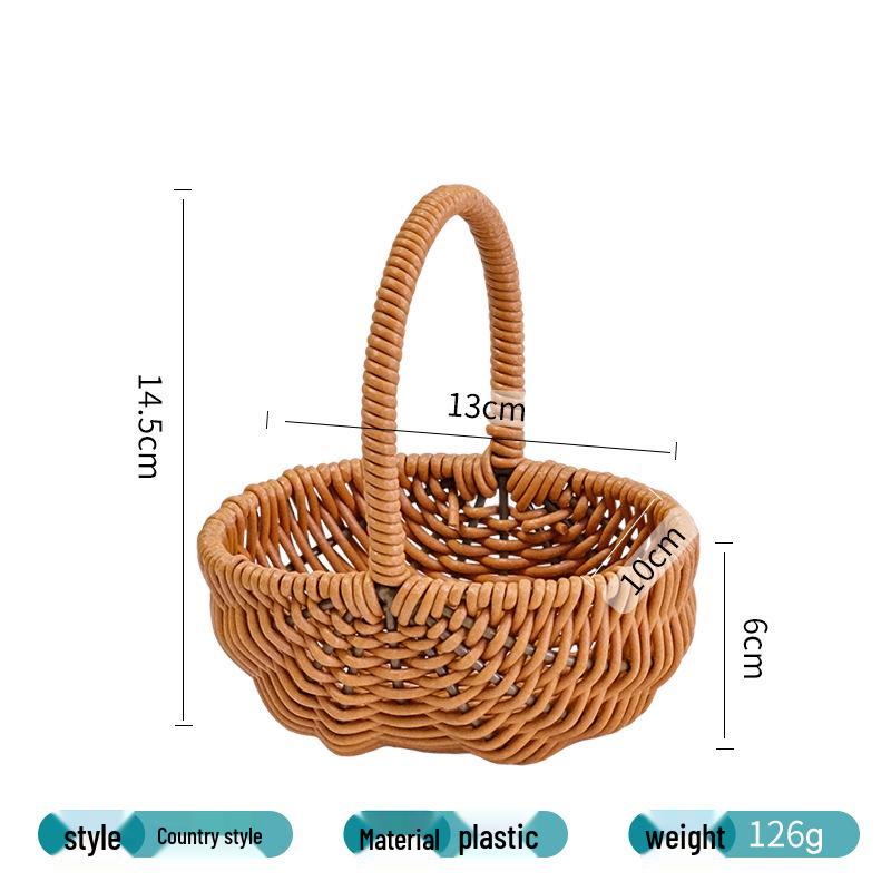 Handwoven Rattan Flower Basket: Ideal for Camping, Picnics, Storage, and Floral Arrangements