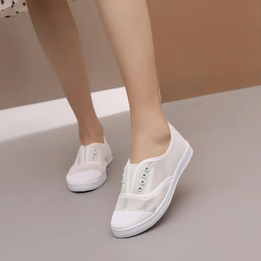 Fashion Autumn Loafers Canvas Shoe Sneakers for Women Shoes Breathable Women's Casual Shoes Lace Up WomanWhite Shoes Flats