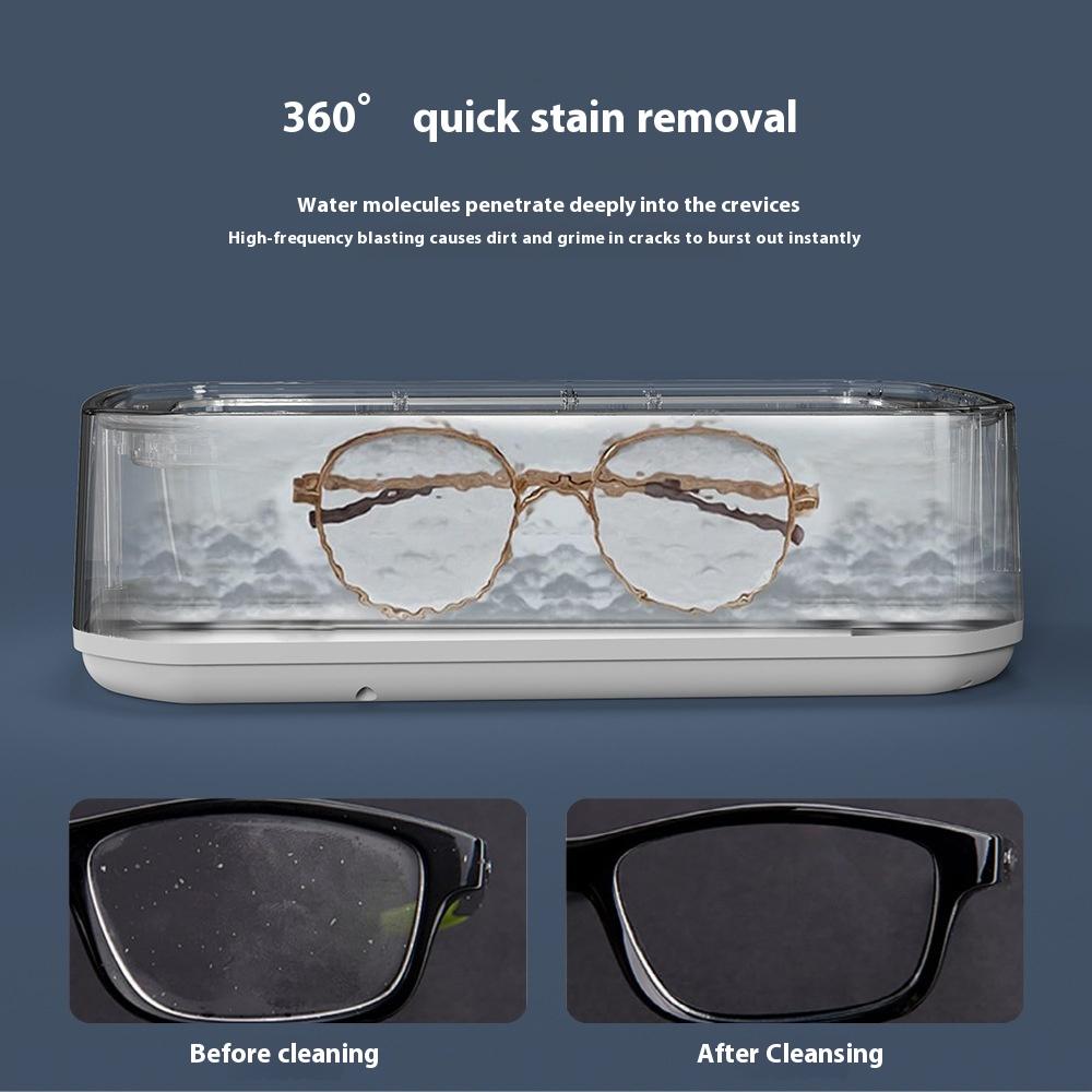 Ultrasonic Cleaner Machine Eyeglass 650ml Mini High-frequency Vibration Cleaning For Glasses Jewelry Denture Pacifier