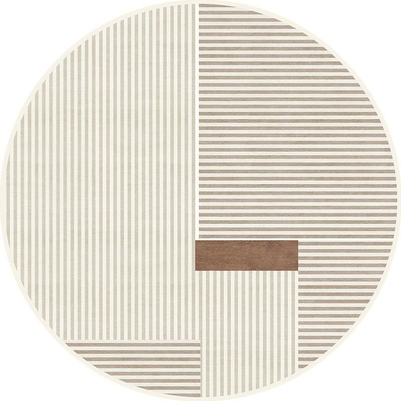 Round Non-Slip Velvet Carpet – Modern Cream for Living Room, Bedroom, or Entrance