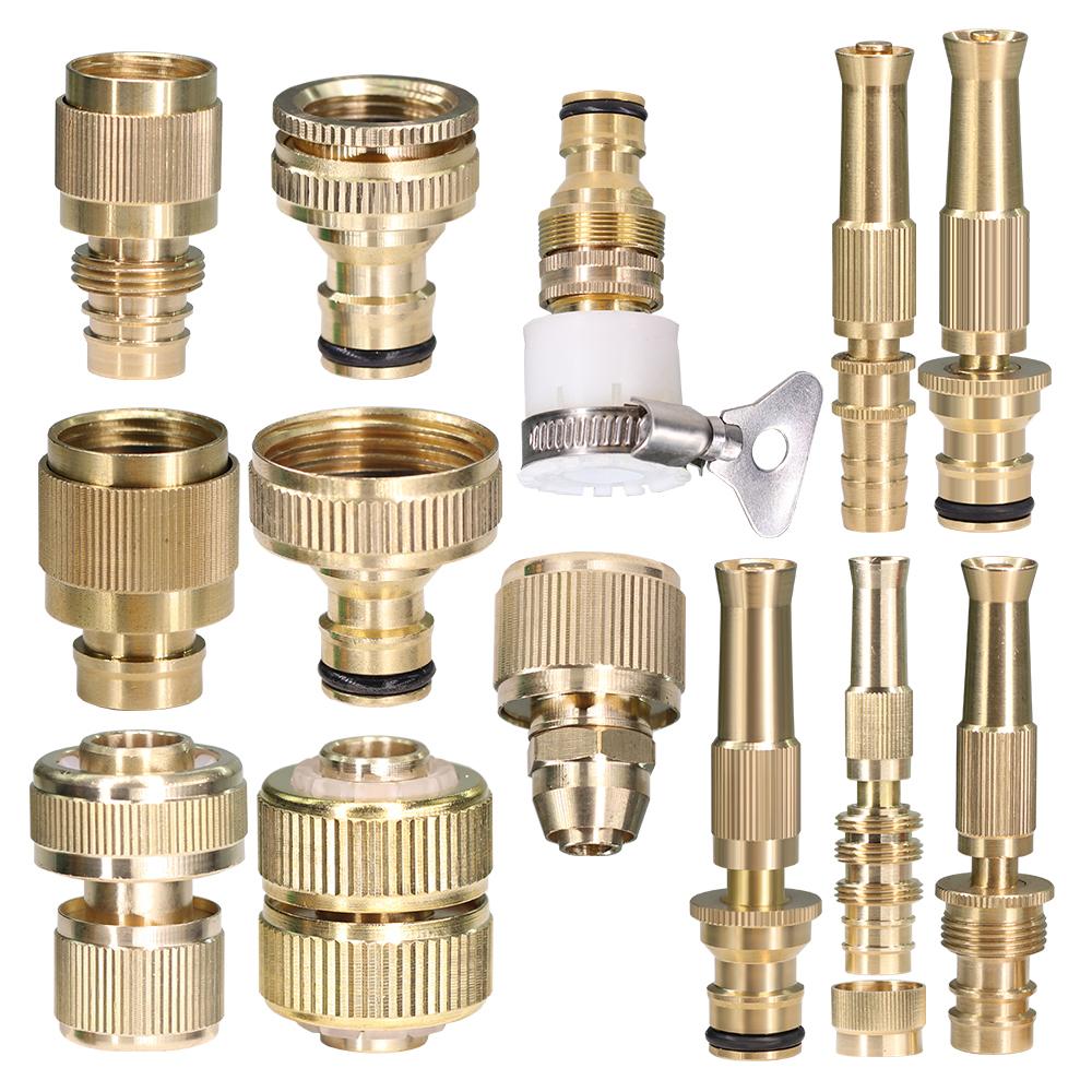 

1шт латунные садовые регулируемые разбрызгиватели медный поливочный пистолет 3/8 1/2 3/4 1 кран шланг соединительные адаптеры ирригационный соединитель