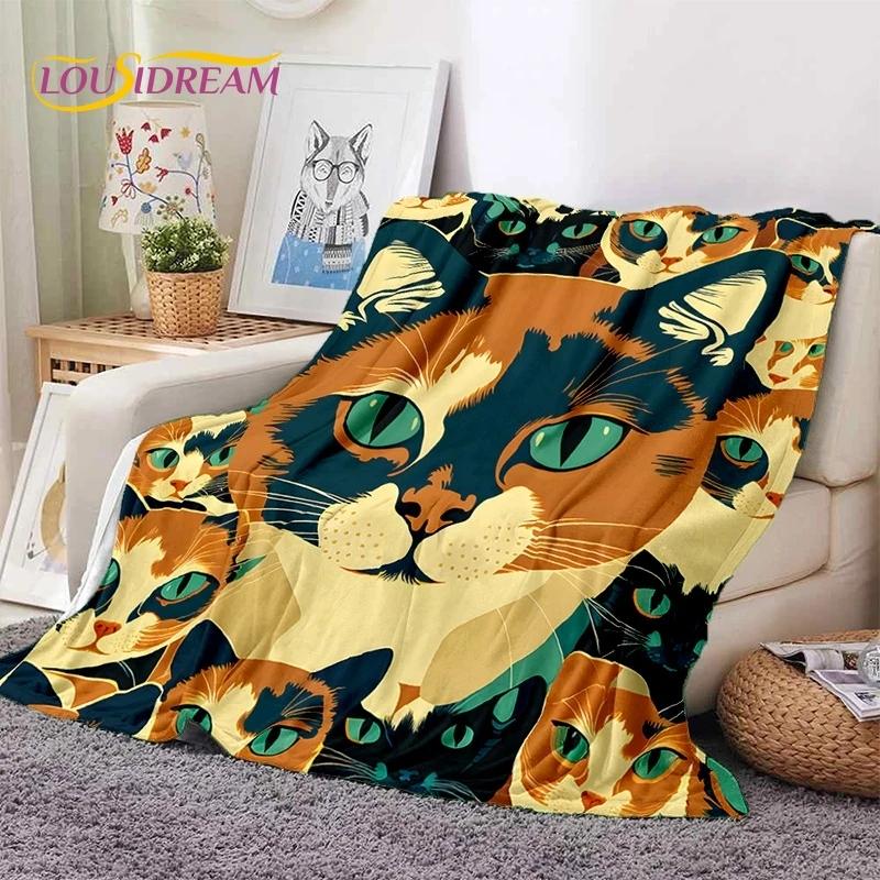 Persian Cat,Cute Calico Cat,Ragdoll Cartoon Soft Flannel Blanket for Beds Bedroom Sofa Picnic,Throw Blanket for Outdoors Leisure