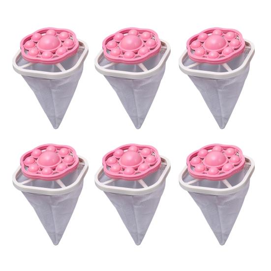 6Pcs Floating Hair Filter Washing Machine Reusable Lint Trap Hair Catcher Hair Remover Laundry Tool for Washing Machine