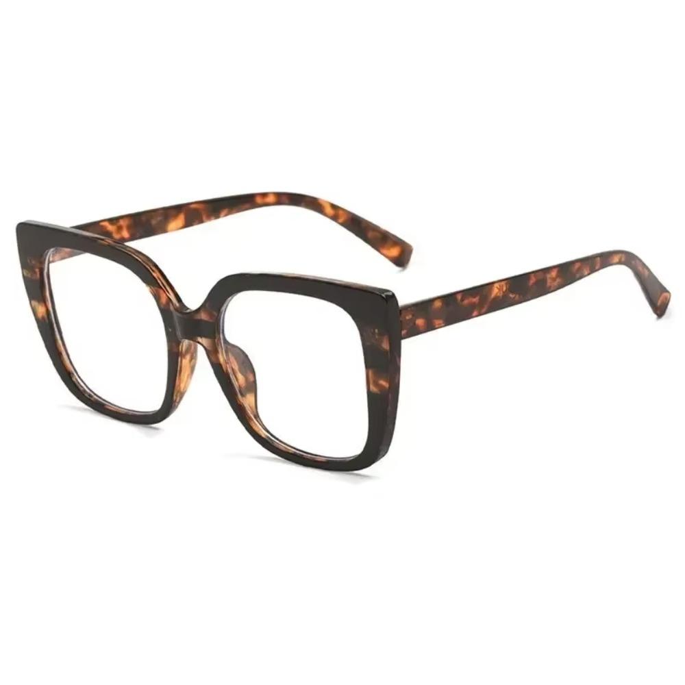 Trendy Women Large Frame Glasses Square Retro Brand Design Colourful Eyeware Anti-blue Light Glasses for Decoration Daily Use
