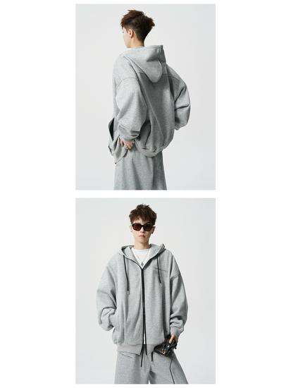 Unisex Heavyweight Trendy Sports Hoodie & Sweatshirt Two-Piece Set for Autumn