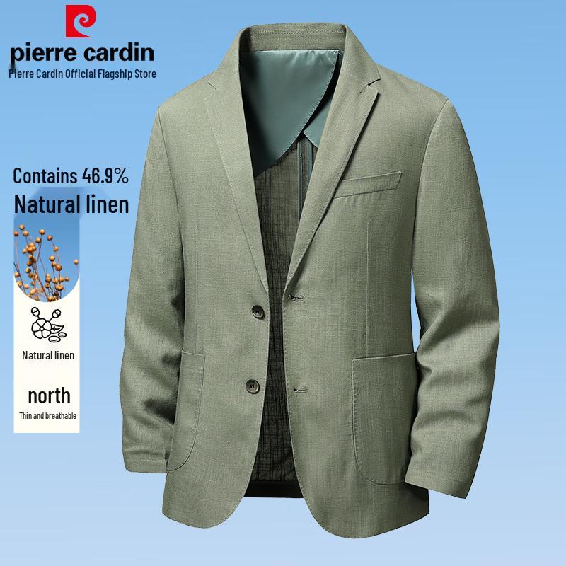 Мужской повседневный пиджак Pierre Cardin из смесовой льняной ткани 4XL