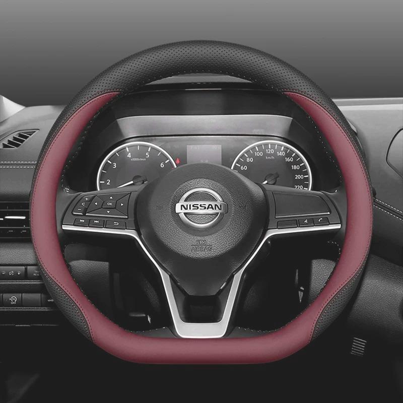 New Leather Car Steering Wheel Cover For Nissan Patrol Y63 Xtrail Kicks Qashqai Versa Sentra Altima Armada 2011-2026 Accessories