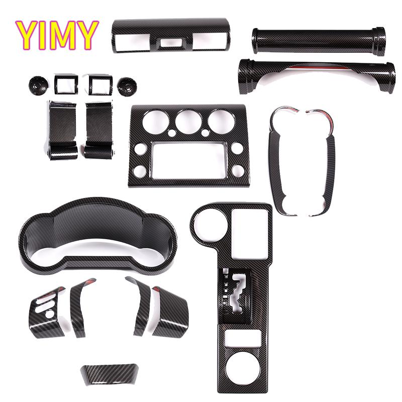 For Toyota FJ Cruiser 2007- LHD ABS Carbon Fiber Automotive Parts Control Shift Panel Decorative Strip Cover Accessories