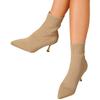 Large size autumn new fine high heel solid color pointed elastic cloth large size fashion boots 43