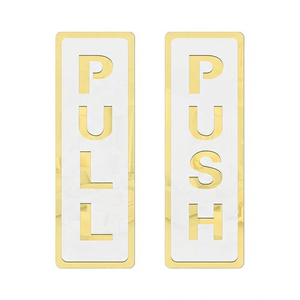 Acrylic Push Pull Sign Sticker Push & Pull Door Sign Window Door Sticker 3D Waterproof Sliding Door Sticker Shop Door