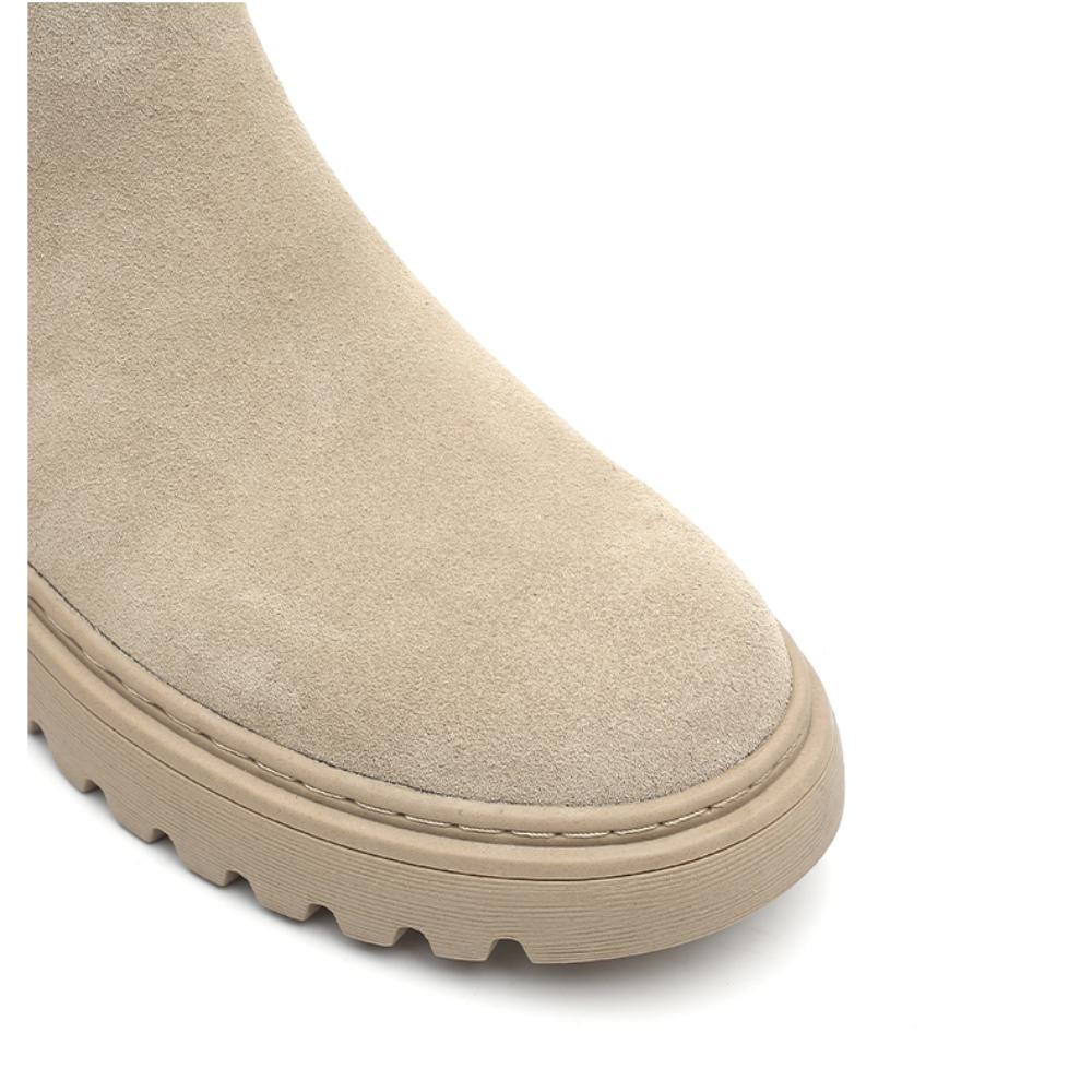 Chelsea Boots Suede Leather Ankle Boots Women Autumn Slip-On Platform Boots Fashion Booties Femme