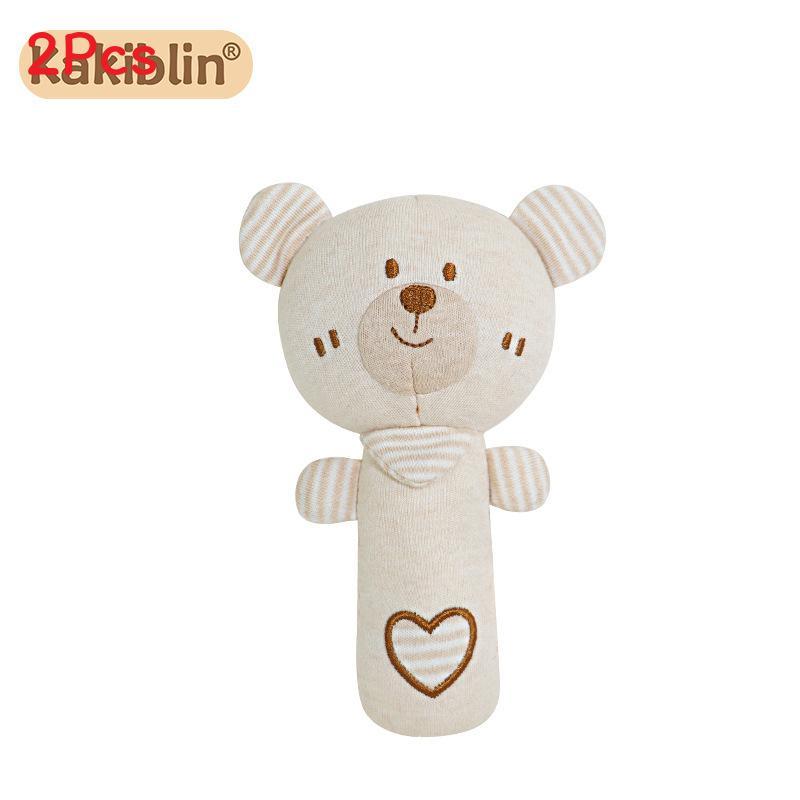 Baby Organic Cotton Rattle Set With Grasping And Soothing Features For Newborns