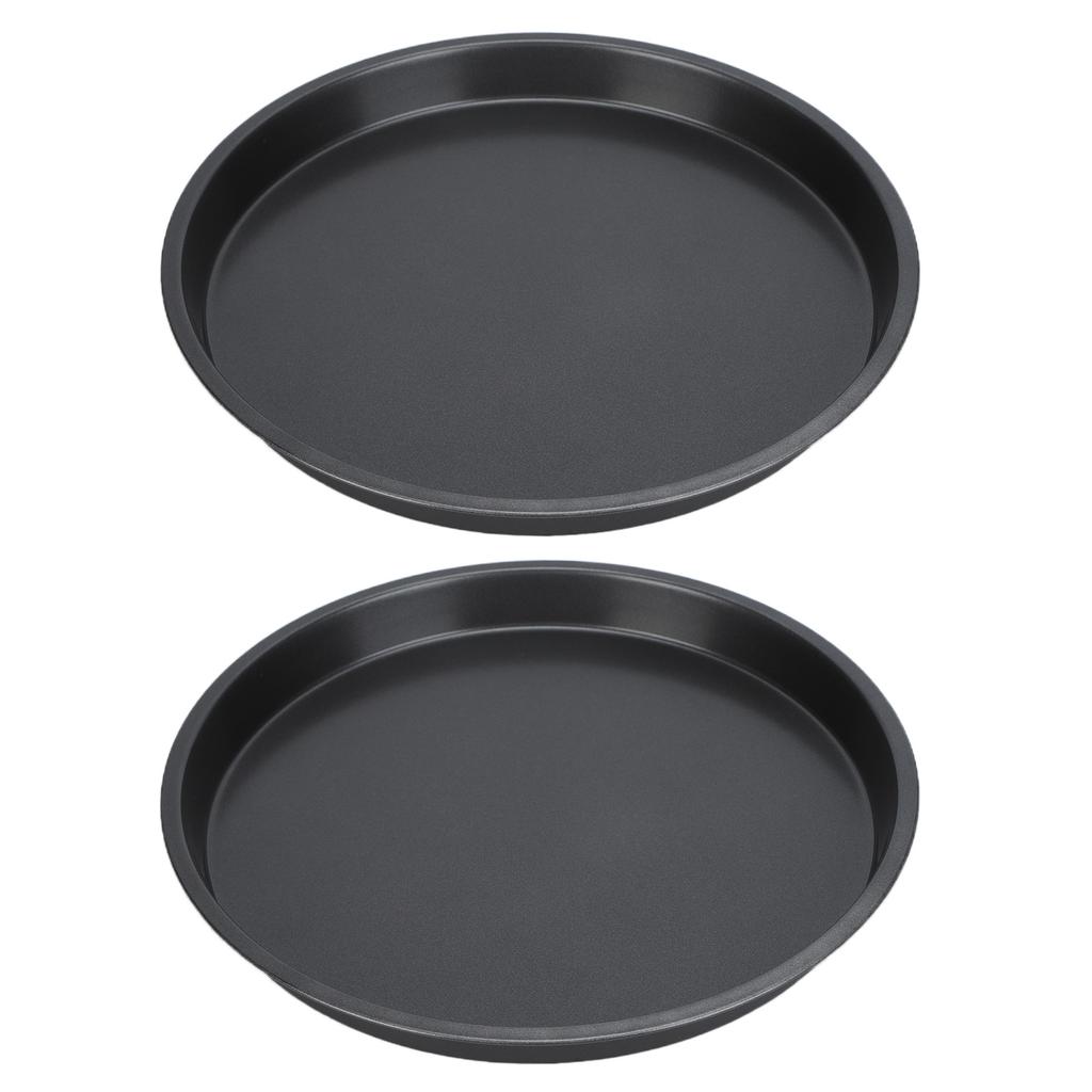 2Pcs Non Stick Pizza Pan Deep Thickened Carbon Steel Baking Pan for Kitchen Bakery10in