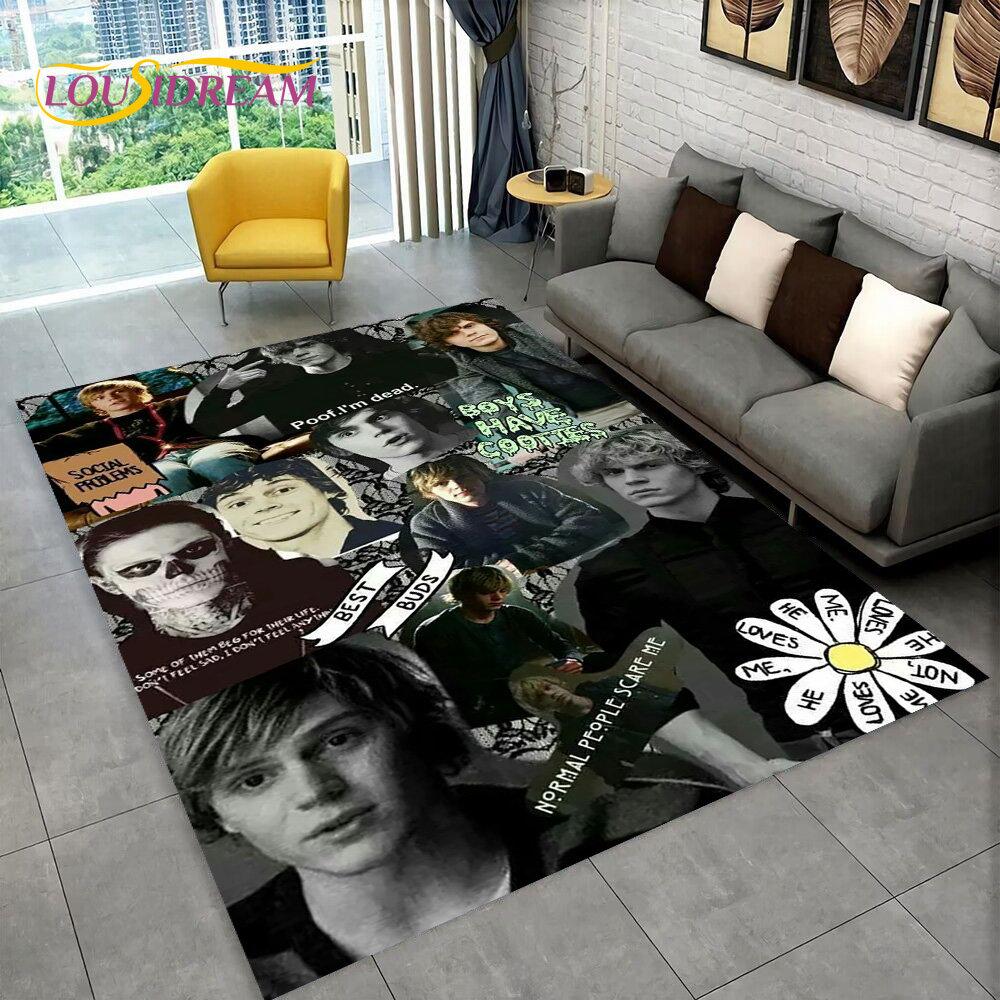 Cute Evan Peters Movie TV  Actor Area Rug,Carpet Rug for Home Living Room Bedroom Sofa Doormat Decor,kids Non-slip Floor Mat 3D