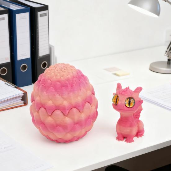3D Printed Dragon Egg Figurine Mini Dragon Egg Statue Miniature Dragon Egg with Dragon Inside Desktop Decoration Ornament