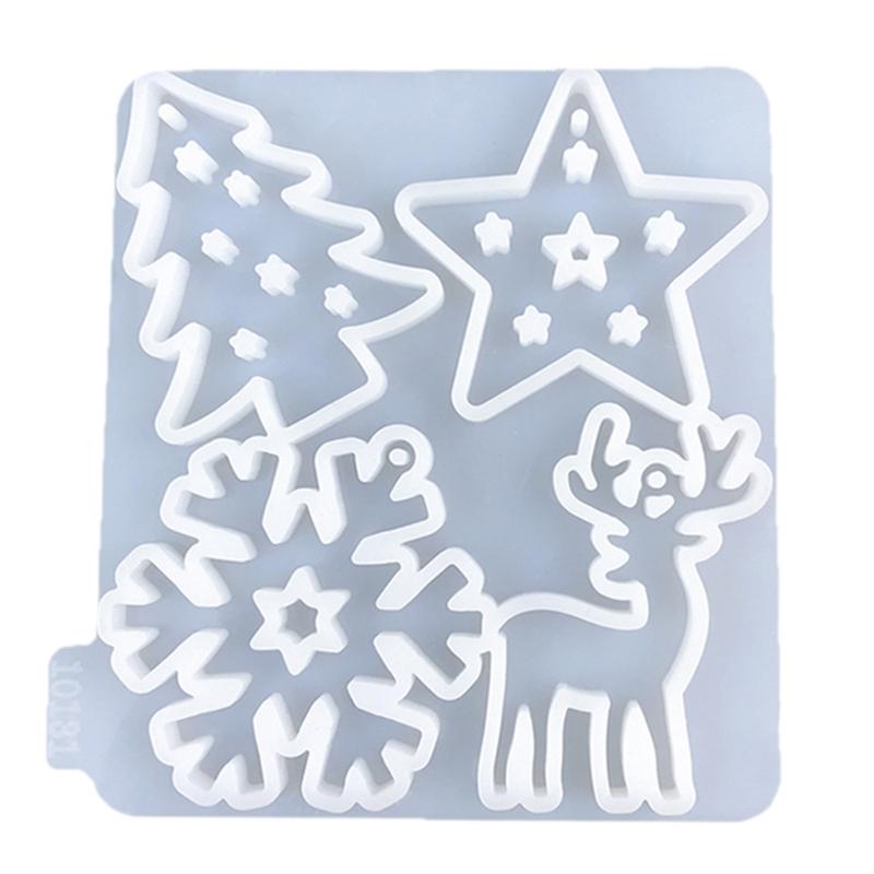 2 Pack Christmas Ornament Silicone Molds Festive Decorations Moulds for Craft Enthusiasts Jewelry Making Supplies