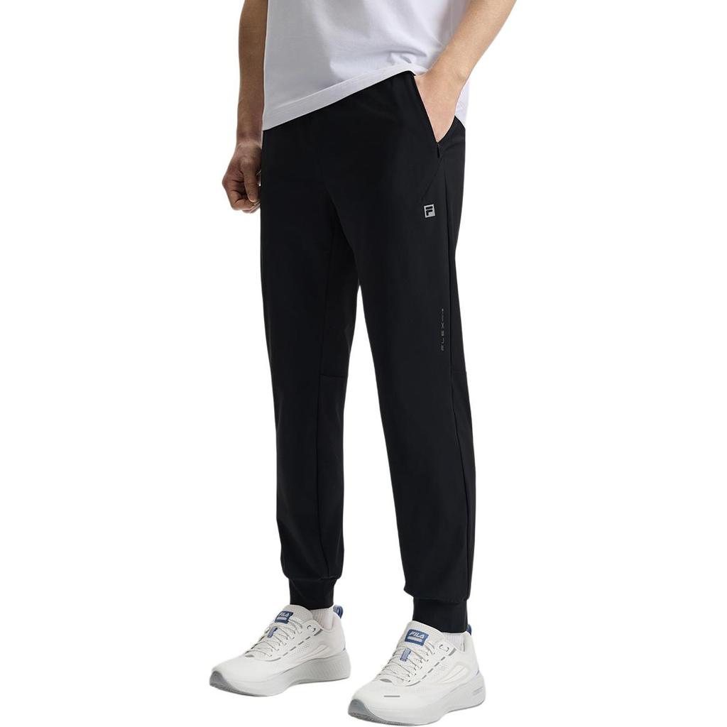Fila Fitness Simple Comfortable Versatile Mid-Waist Tapered Knit Sports Pants Men Bottoms Deep-Black A11M521608FBK