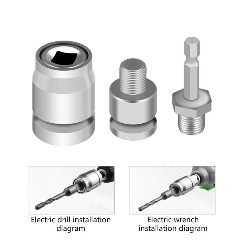 Electric Drill Wrench to Electric Hammer Convert Adapter Improve Efficiency Convenience Drill Chucks Conversion Head Set