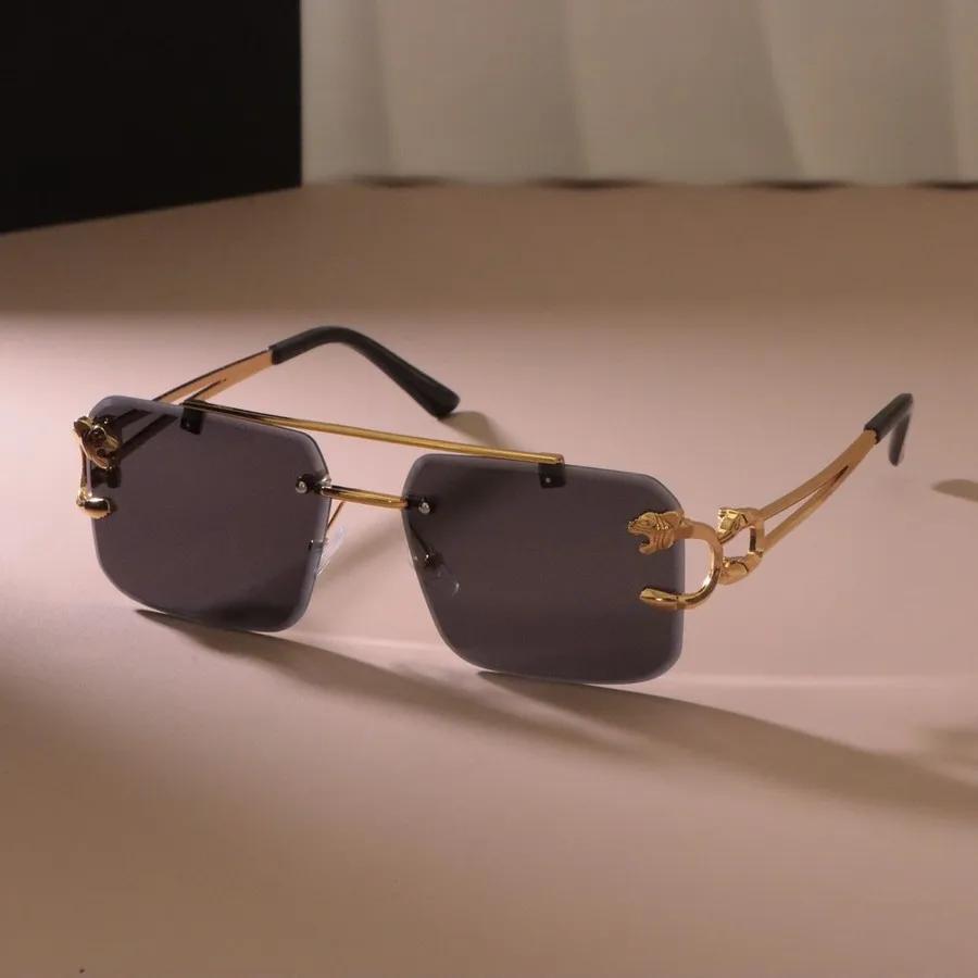 

Metal Material Rimless Unisex Square Sunglasses Women Men Brand Style Designer Colorful Sun Eyeglasses Female Male Colors Mirror Oculos De Sol Other