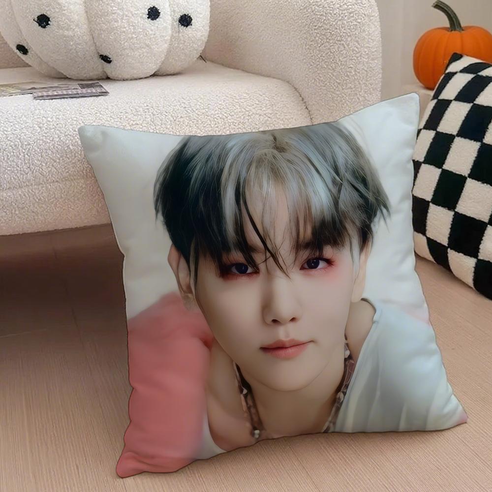 Classic Korean Handsome Singer BByun Baekhyun Cushion Cover Throw Pillow Cover Hidden Button Durable Polyester Chair Cushion
