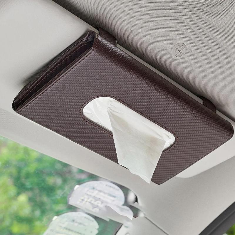 Universal Car Sun Visor Tissue Box Holder Portable Auto Paper Towel Storage Organizer for Travel and Rides