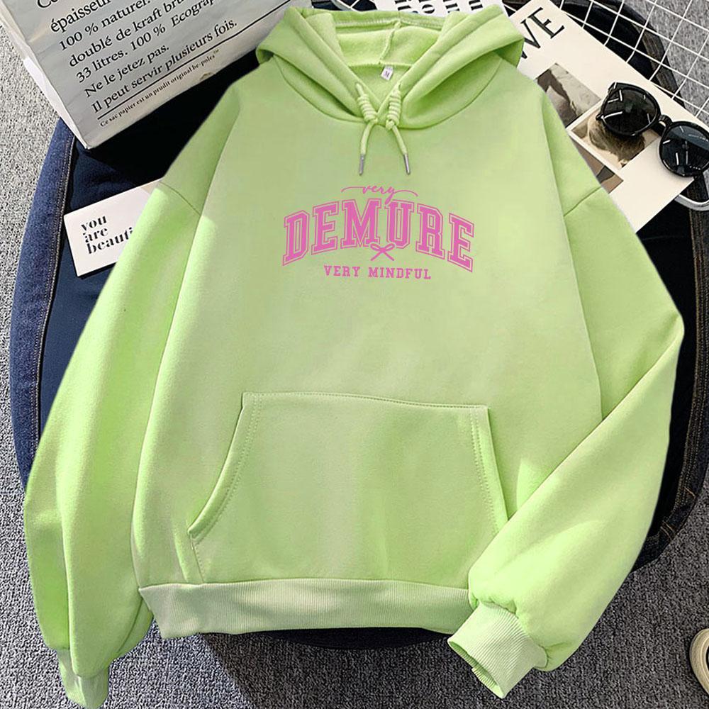 Sehr achtsam Sehr zurückhaltend Hoodies Moletom Feminino Langarm Winter Damen Sweatshirts Rosa Buchstaben Grafik Kleidung Sudaderas