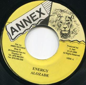 

7-дюймовая пластинка ALOZADE - Energy НИЧЕГО Annex 2000 Ямайка Регги, Ска и Даб Б/У
