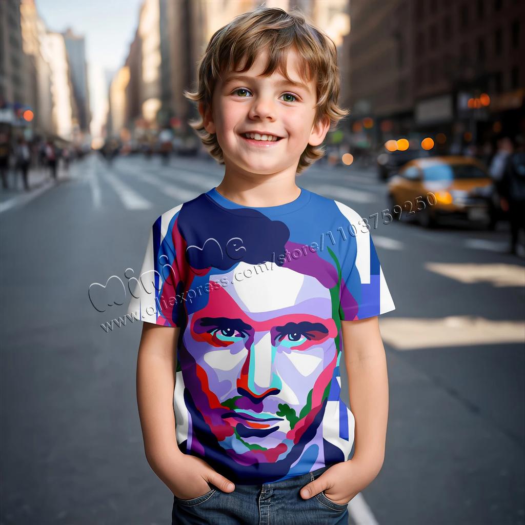 3D Print Messi Football for 2-14 Years Old Summer 2026 Kids Clothes Cool T-shirts for Children Stich Boys Children's Clothing