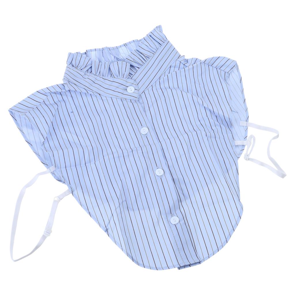 Women's Detachable False Collar Insert Elegant Striped Lapel Faux Half Shirt Blouse Collar Top for Sweater and Dresses