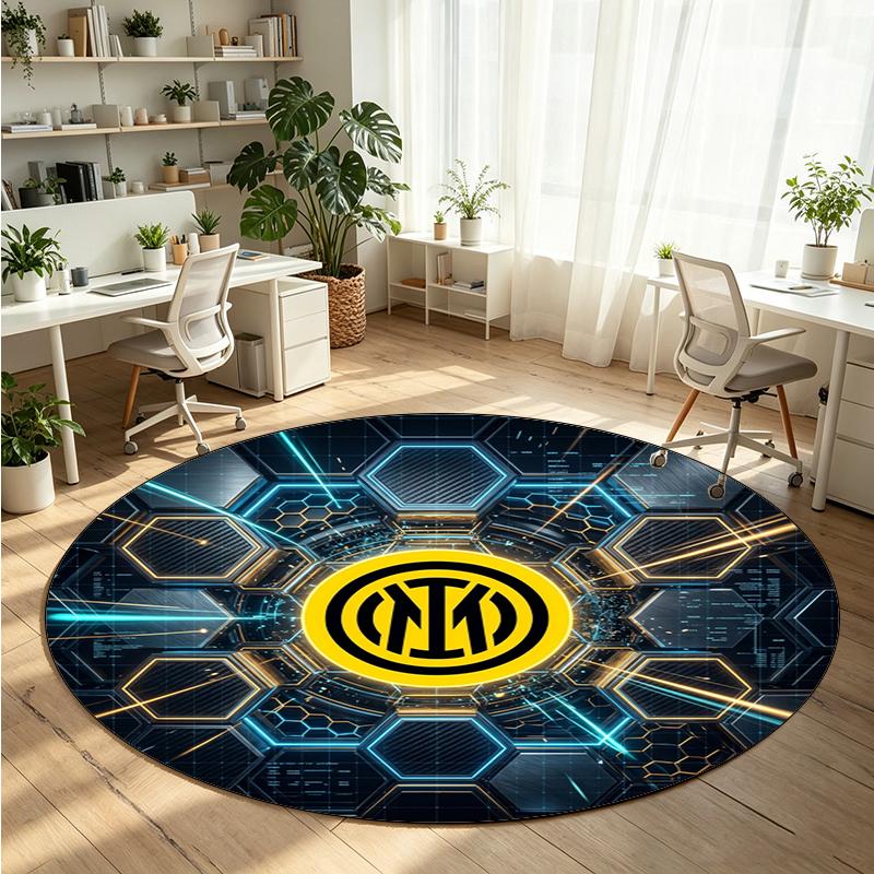 Borussia Dortmund Printed Round Crystal Velvet Rug Soft Non Slip Floor Carpet For Bedroom Holiday Gift