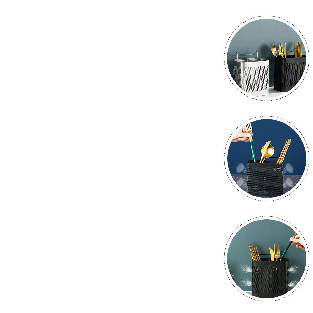 

Utensil Holder for Kitchen Chopsticks Accessory Drying Rack Home Dishwasher Household Cutlery Black 15.2x13.2cm чёрный