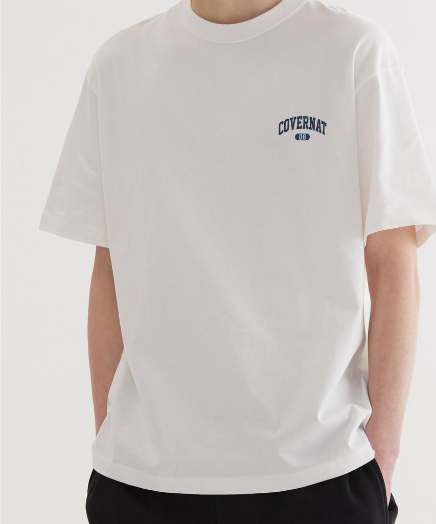COVERNAT [2Pack] Small Arch Logo T-Shirt White