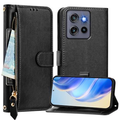 For Motorola Edge 50 Neo 5G/Moto S50 5G/Thinkphone 25 5G Case Zipper Pocket Multiple Card Slots Leather Phone Cover
