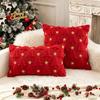 Christmas Plush Pillow Cover With Geometric Snowflake Design For Home Decor And Gift