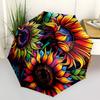 1pc Sunflower Mandala Automatic Open/Close Umbrella, Portable Folding Umbrella, Compact Travel Umbrella For, Birthday/Christmas Gift 5082