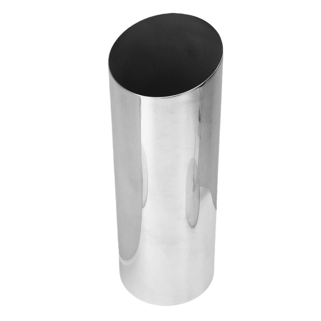 Cylinder Vase Silver Color Stainless Steel Slant Mouth Modern Flower Vase for Desktop Ornament