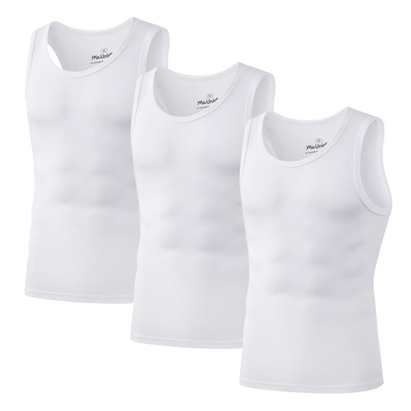 

3 шт./уп. Однотонная мужская майка без рукавов, нижняя майка, мужской жилет, футболка для спортзала, высокое качество, бамбуковое волокно, мужские майки, спортивные XL белый